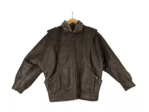Adarcrea SL Aviator Bomber Jacket Brown Vintage Men’s Medium Made In Spain - Picture 1 of 15
