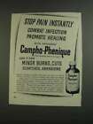 1955 Campho-Phenique Antiseptic Ad - Stop Pain