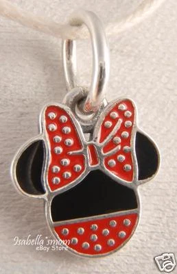 Minnie Icon Disney Original Pandora Schwarz / Rote Emaille Anhänger/Anhänger - Bild 1 von 3