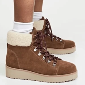 Sam Edelman Franc Lace-up Round-toe Hiker Ankle Boot Toffee Brown Lace Up Bootie - Picture 1 of 7