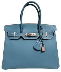 Hermes Birkin 30 Blue Jean Epsom Leather Palladium Hardware RARE - Picture 1 of 9