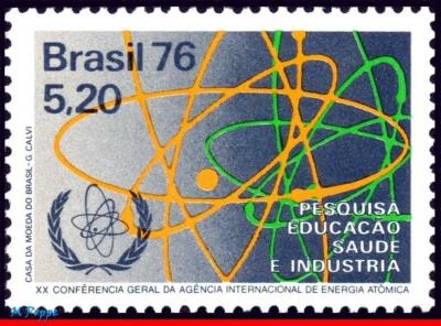 1475 BRASIL 1976 CONFERENCIA DE AGENCIA DE ENERGÍA ATÓMICA, CIENCIA, MI# 1560 C-954 MNH Foto 1 de 2