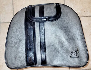 Bolso de bolas de boliche Brunswick vintage gris negro estante de metal - Imagen 1 de 4
