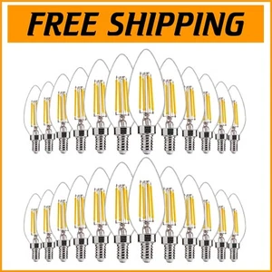 Elegant 24 Pack E12 Dimmable LED Chandelier Bulbs - Glass, 3500K Natural White - Picture 1 of 10