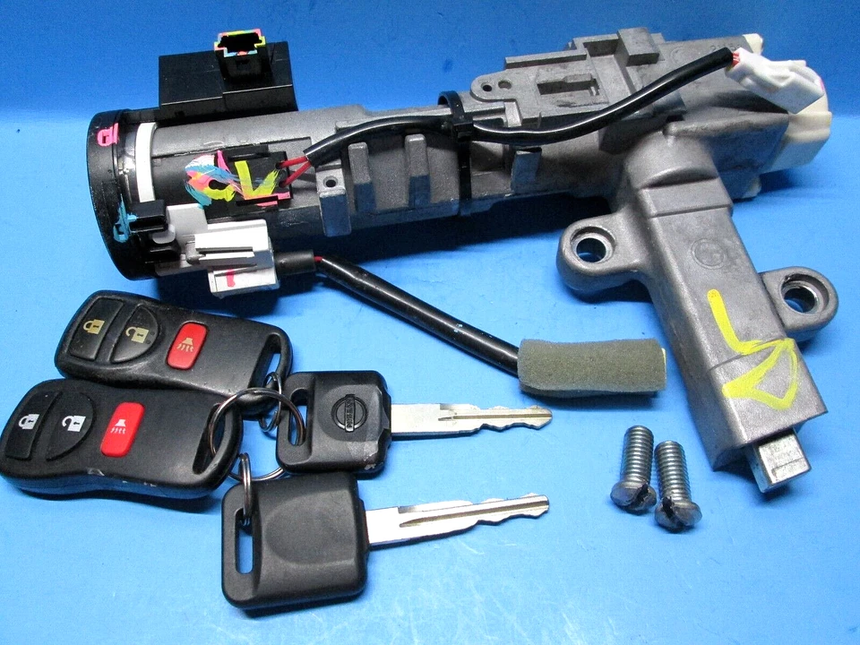 05-15 Nissan Xterra 6 velocidades manual encendido bloqueo cilindro D8700-EA010 2 llaves OEM Foto 1 de 4