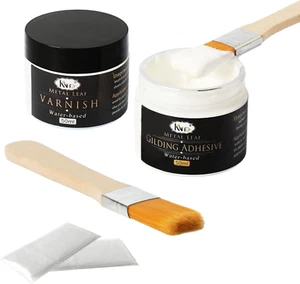 Gilding Adhesive, Gold Leaf Adhesive Kit, 50Ml Gilding Epoxy Glue and 50Ml Varni - Picture 1 of 12