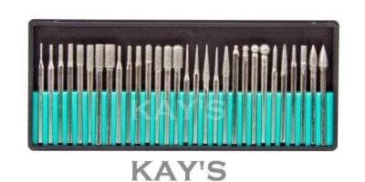 30Pc DIAMOND BURR ROTARY TOOL BIT SET DREMEL ENGRAVING METAL GLASS WOOD STONE - Image 1 of 2