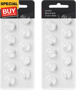 Hearing Aid Domes for Oticon MiniFit Double Vent Bass Domes: 2 Packs (6mm), Univ - Picture 1 of 6