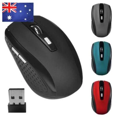 Portable 2.4G Wireless Optical Mouse 6 Buttons USB Receiver 2000DPI Laptop Mice - Image 1 of 4