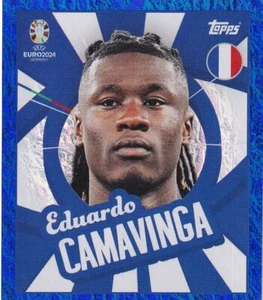 Topps Euro 2024 Sticker France FRA PTW Eduardo Camavinga Player Watch Blue Foil - Bild 1 von 2