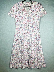 Vintage Womens 90's Floral Tea Dress Size 8 Retro Farm Cottage Grandma Garden - Picture 1 of 14