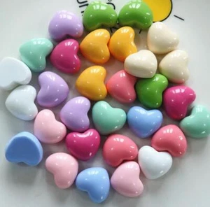 30Pcs Mixed Resin Cute Loving Heart-shaped Flatback Buttons For Crafts DIY Decor - Picture 1 of 14