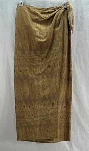 Vintage Ralph Lauren Tribal Native 100% Linen Wrap Long Artsy Midi Skirt Sz 4 - Picture 1 of 10