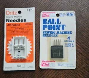 2 Prims Ball Point Machine Needle Packs Asst Sizes 9-11 & 14 original Packs - Picture 1 of 2