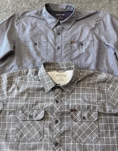(Lot of 2) Orvis Mens Short Sleeve Casual Button Up Shirts Size XL - Picture 1 of 13