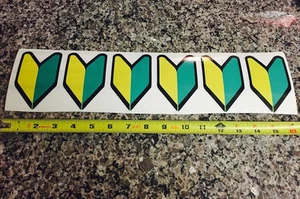 (6 Pack!) 4" x 2.60" JDM Wakaba Leaf Decals Stickers - Foto 1 di 2