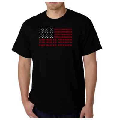 LA POP ART God Bless America Flag Pride Camiseta Manga Corta Mediana Foto 1 de 4