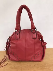 π Womens Jessica Simpson Leather Underarm Shoulder Bag Hobo Handbag Red - Picture 1 of 9