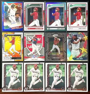 JAMES WOOD 2023 Donruss Ottica RATED PROSPECT BLUE AUTO /75 - Nazionali RC Lotto 12 - Foto 1 di 19