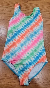 Lands End Mädchen Batik Einteiler Badeanzug blau pink orange grün Größe 10 - Bild 1 von 3
