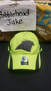NWT CAROLINA PANTHERS ADJUSTABLE STRAP CAP HAT '47 FORTY-SEVEN BRAND NEON YELLOW - Picture 1 of 6