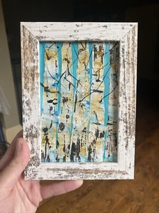 Birken, Wald, 4/6, Gemälde auf Papier, gerahmt - Bild 1 von 4