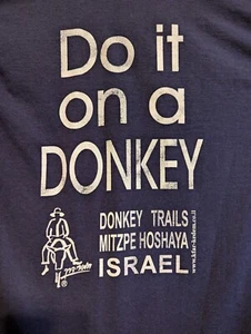 T-Shirt Hoshaya Donkey Trails Israel "Do It On A Donkey" Large blau Baumwollmischung - Bild 1 von 7