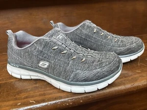 Skechers Ultra Slip On Shoes Womens Size 7.5 Grey Memory Foam Shoes EUC - Picture 1 of 8