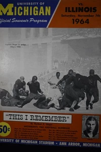 1964 GAME PROGRAM, MICHIGAN V ILLINOIS, DICK BUTKUS, JIM GRABOWSKI - Picture 1 of 2