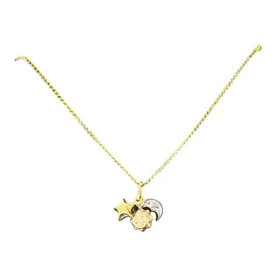 Colgante Dije Estrella Sol Luna Pequeño Oro 9ct 9k Tri Tono 5mm 0.49 Gramos. Nuevo Foto 1 de 4