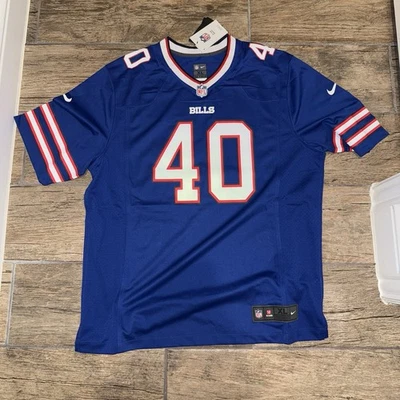 Camiseta de fútbol Buffalo Bills Von Miller azul blanco rojo para hombre talla XL en el campo Foto 1 de 3