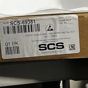 10pcs Open-Top 8x12” Metal-Out SCS 1500 Series Static Shielding Bags, PET/ALU/PE - Picture 1 of 10