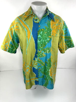 WALTAH CLARKEs - Camisa Aloha Hawaiana Colorida Floral Para Hombre M/L - EXCELENTE Foto 1 de 4