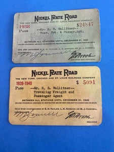 Nickel Plate Road Railroad Passes 1938, 39 & 40 New York, Chicago, St. Louis RR* - Picture 1 of 2