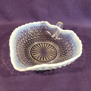 Vintage FENTON Schuhnagel klar und weiß Herz Blattform Bonboniere Schüssel - Bild 1 von 10