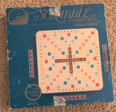 SCRABBLE DELUXE EDITION  Game Vintage 1976 Complete Turntable All Original! - Image 1 of 4