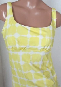 Costume da bagno Tankini LANDS END giallo ananas tinta unita collo quadrato top donna 6 NUOVO - Foto 1 di 6
