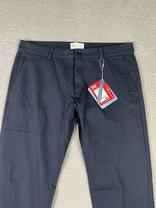 Helly Hansen Dock Chinos Mens 34 Blue Cotton Hemp Blend Regular Fit Pants - Picture 1 of 15