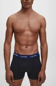 Calvin Klein 3 Pack Cotton Boxers Trunks Red Black Navy Size M - Picture 1 of 3
