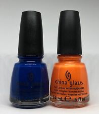 China Glaze Nail Polish Ride the Waves 1087 + Orange You Hot 1091