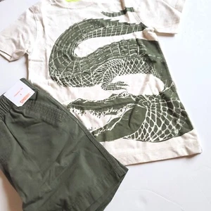 Gymboree Boys 6 "Desert Explorer" Gator Tee Plaid Shorts NWT Crocodile - Picture 1 of 4
