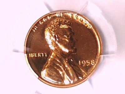 1958 Proof Lincoln Wheat Cent Penny PCGS PR 68 RD 42457719 - Image 1 of 3