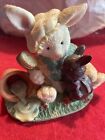 Vintage 1994 Enesco Cream and Cocoa April Showers Bring May Flowers Figurine