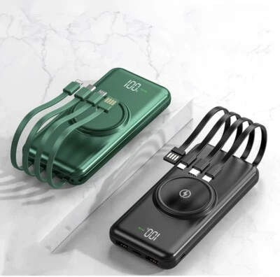 10000mAh Large Capacity Built-in Cables Wireless Charging Power Bank and MagSafe - Image 1 of 4