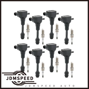 For Nissan Armada Titan 04-07 5.6L UF510 8x Ignition Coils & Platinum Spark Plug - Picture 1 of 12