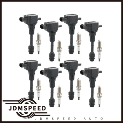 For Nissan Armada Titan 04-07 5.6L UF510 8x Ignition Coils & Platinum Spark Plug - Image 1 of 4