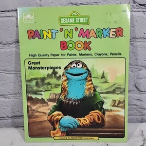 Sesame Street Paint 'n' Marker Book Great Monsterpieces Golden - Picture 1 of 5