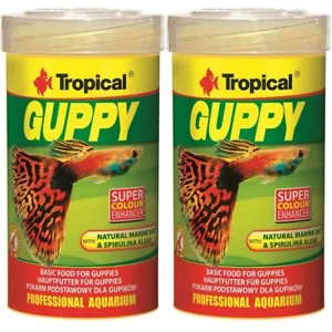 2x Tropical Guppy 250ml Flockenfutter Lebendgebärdende Platy Molly Fische - Bild 1 von 1