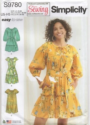 Simplicity Sewing Pattern 9780 EASY Dress Shoulder Yoke Tiered Size 6 - 24 New - Image 1 of 4