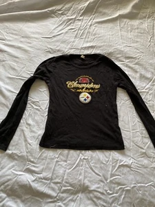 pittsburgh steelers 2005 AFC champions tshirt black sz s womens - Picture 1 of 6
